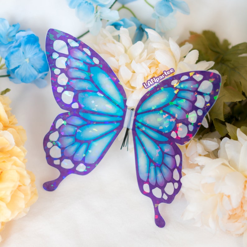 Holographic Butterfly Wings Costume Accessory Lavender Pink main image 1