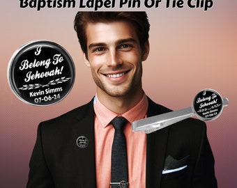 Personalized JW Brother Baptism Gifts  "I Belong To Jehovah"  Lapel Pin, Tie Tack , Tie clip Stainless Steel Jw Convention & Assembly Gifts