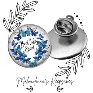 Jw Baptism Gifts &quot;Best Life Ever&quot; Blue Butterflies  Pin For Jw Sister Assembly Convention Gift Jw Pioneer Keepsakes