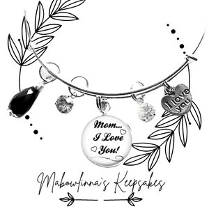 Pulsera expandible de acero inoxidable con dije "Mamá, te amo", regalo de joyería para mamá