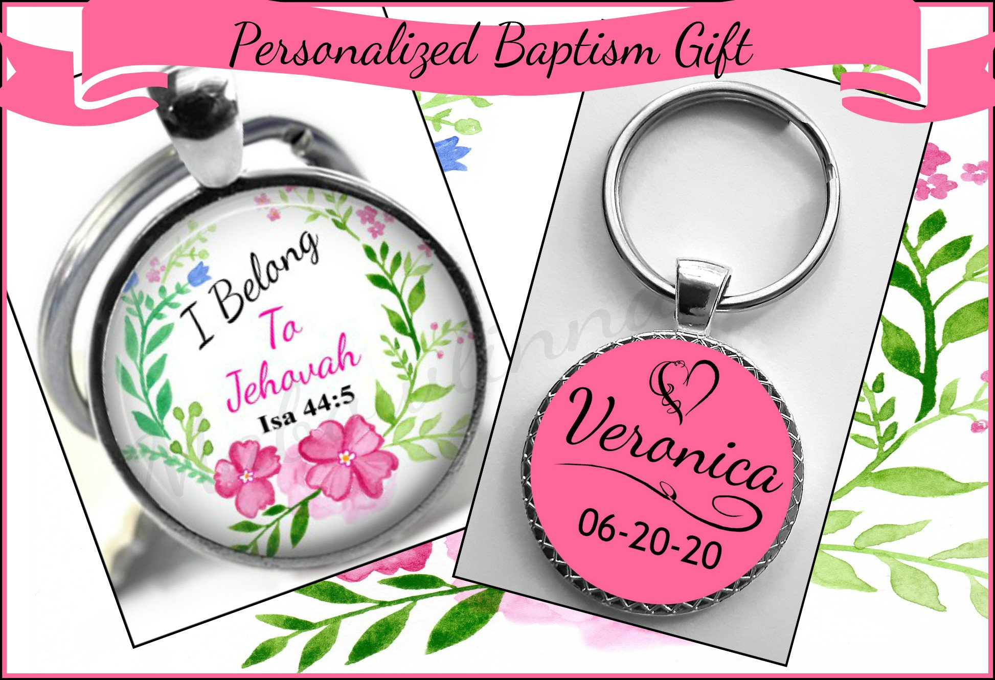 Kivosliviz Baptism Keychain Gifts for Women I Am The Daughter of A King Baptism Keychain
