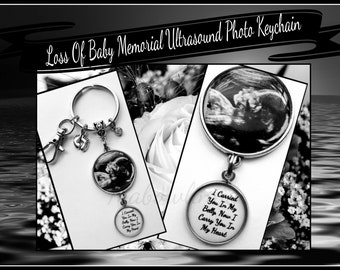 Pregnancy Miscarriage Infant Loss Memorial Photo Ultrasound Keychain With Sentiment Quote I Carry You In My Heart Sympathy Gift For Mom