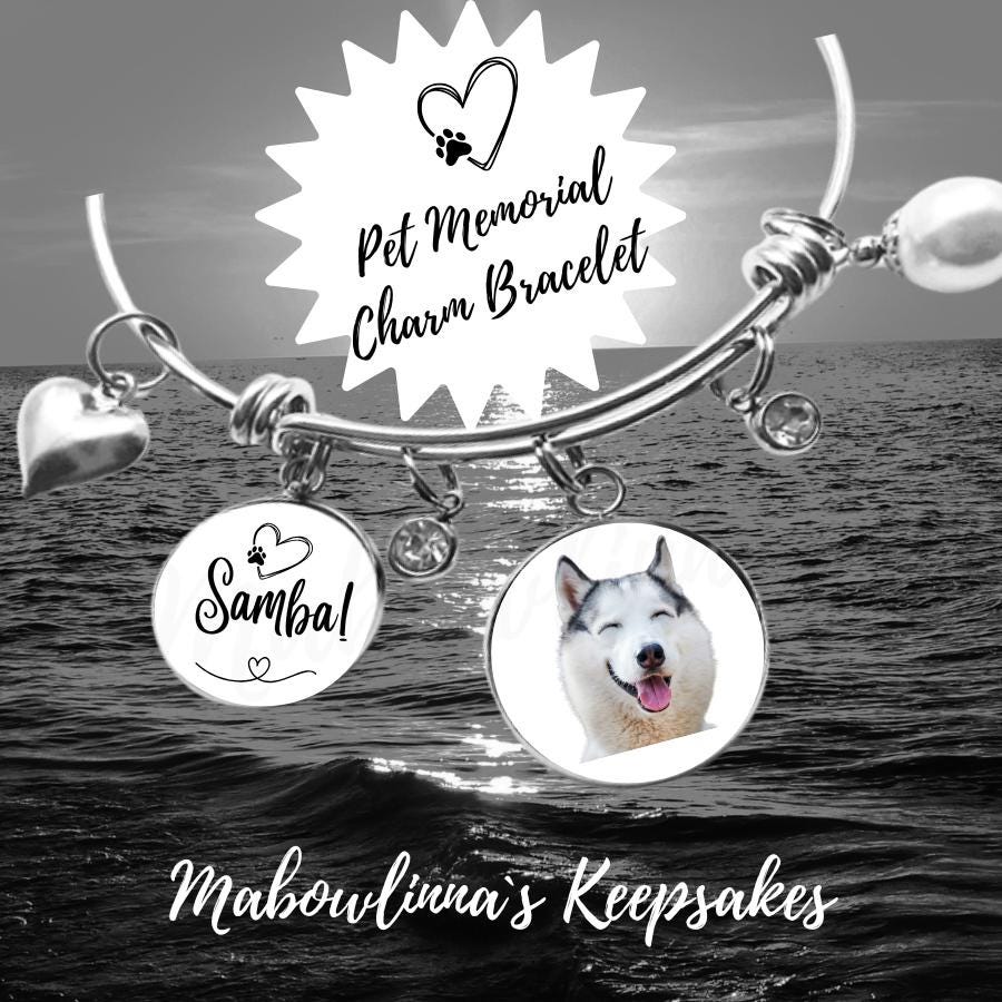 Personalized Pet Memorial Charm Bracelet – Custom Photo Keepsake ...