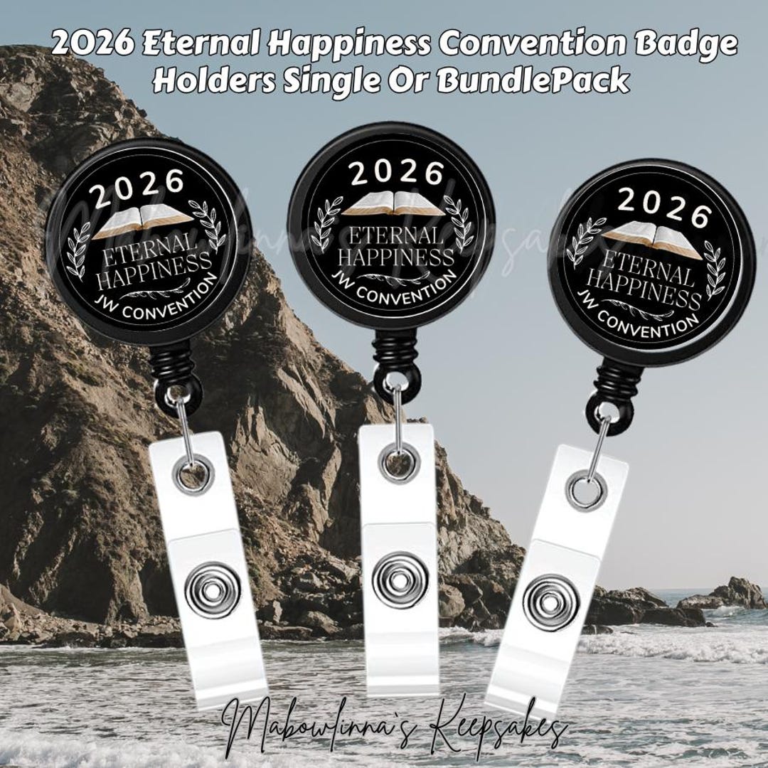 JW 2026 “eternal Happiness” Convention Badge Holder – Open Bible