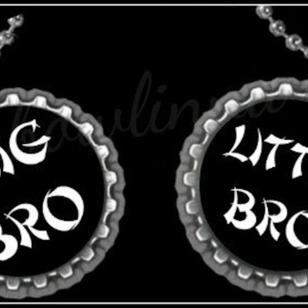 Big Bro Little Bro Quote Word Phrase Necklaces Brother Jewelry Gifts