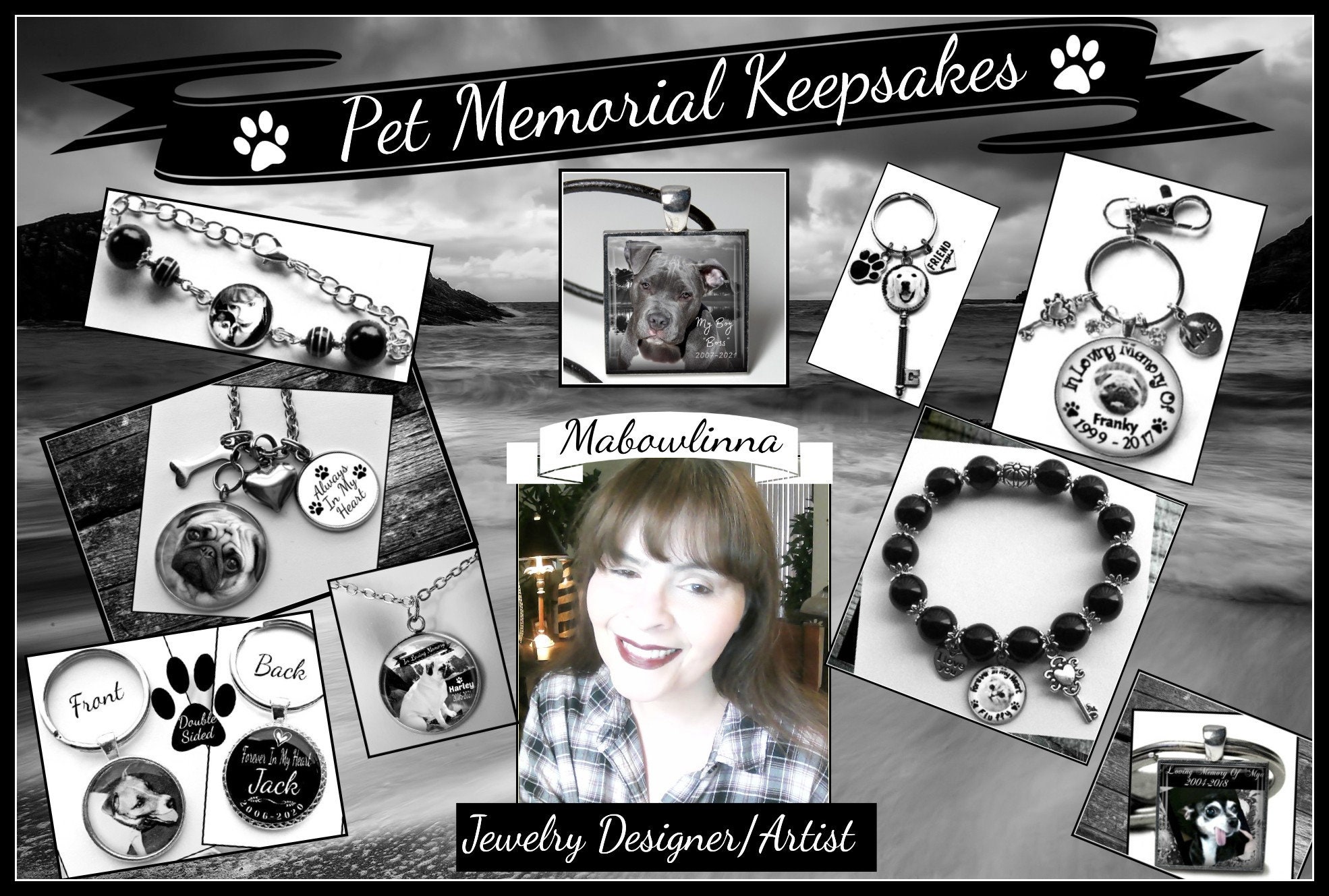 Pet Dog Loss Memorial Custom Photo Charm Stainless Steel Bracelet Dog ...