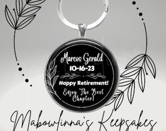 Personalisierte Ruhestand Geschenk für Männer, Frauen, glückliche Ruhestand Schlüsselbund mit Name & Datum, Geschenke im Ruhestand Geschenke für Lehrer, Krankenschwester, Arzt, Mitarbeiter