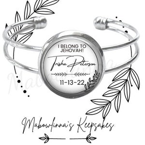 Jw Baptism Cuff Bracelet "I Belong To Jehovah" Personalized With Name & Date Jw Assembly Convention Gift
