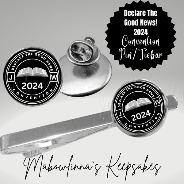 2024 Declare The Good News Special Jw  Convention Gifts For Jw Brother Tie Clip, Tie Bar Tie Tack/Lapel Pin  Black & White