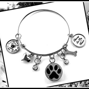 Pet Memorial, Cremation Ash Pawprint Urn, Photo Charm Bracelet In Loving Memory Of Dog, Keepsake Stainless Steel Anti-Tarnish!
