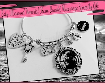 Personalized Loss Of Baby, Ultrasound Memorial Charm Bracelet, Always In My Heart, Remembrance  Keepsake Miscarriage Sympathy Gift For Mom