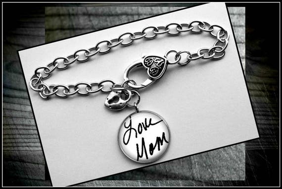 Loss of Mom Custom Memorial Handwriting Bracelet Keepsake for