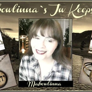 May include: Image featuring jewelry with religious themes. Includes a necklace, pendant, and bracelet, each with a circular or heart-shaped design. The text "Powerful By Faith!" and "I Belong To Jehovah" are visible. The brand name "Maboulinna's Ju Keepsakes!" is also displayed.