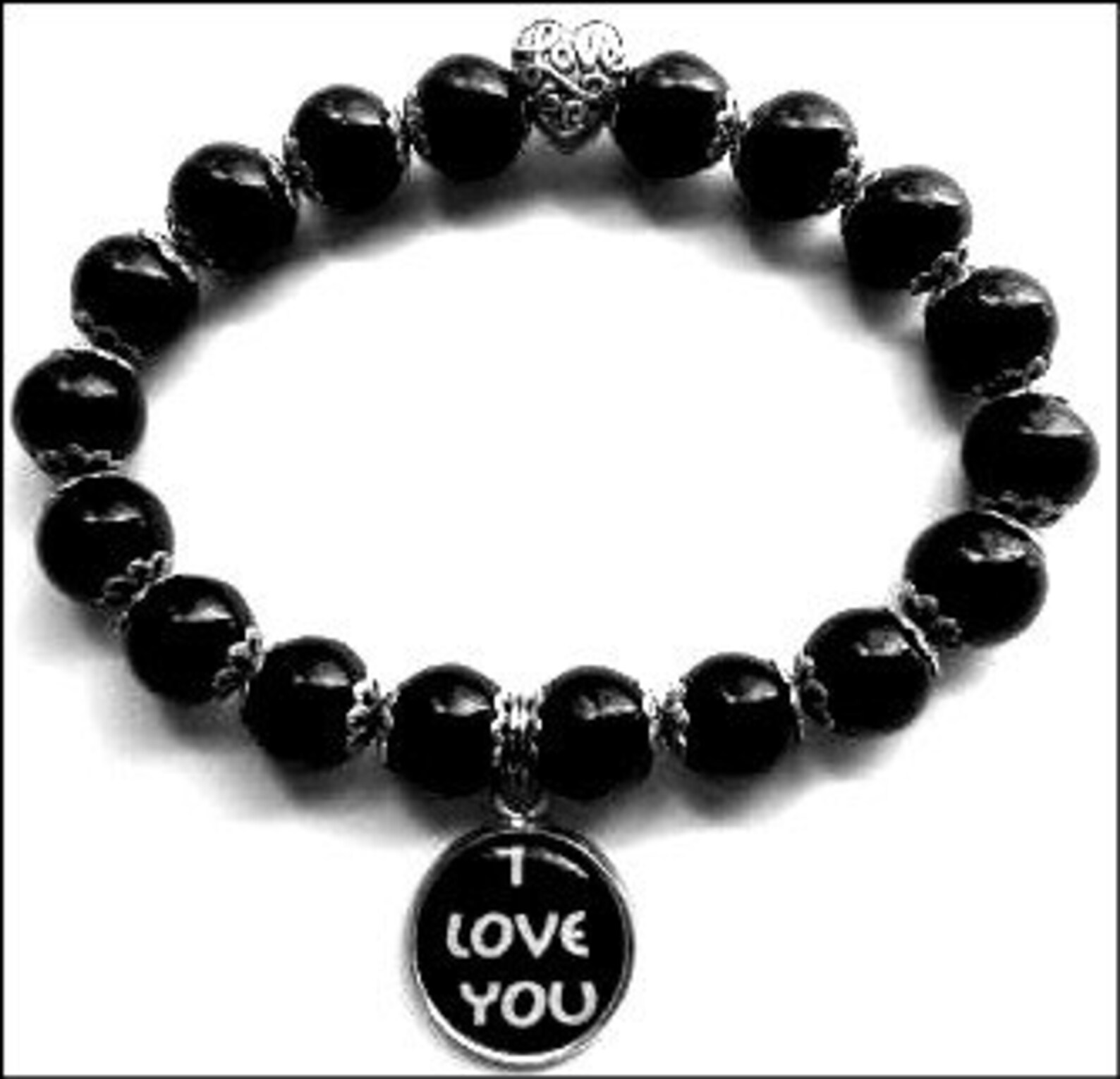 I Love You Charmed Black Beaded Bracelet Gifts for Her Bestie - Etsy