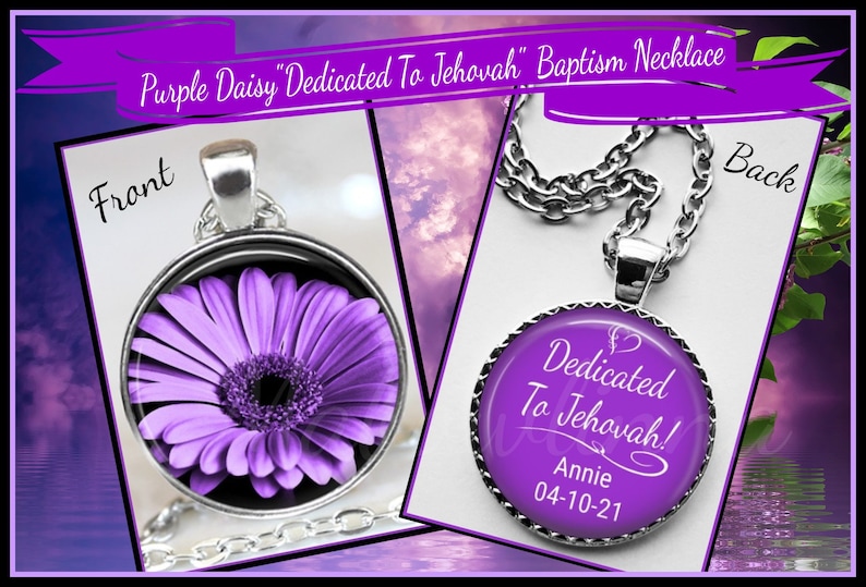 Jw Sister Baptism Necklace With Name & Date dedicated Double Side