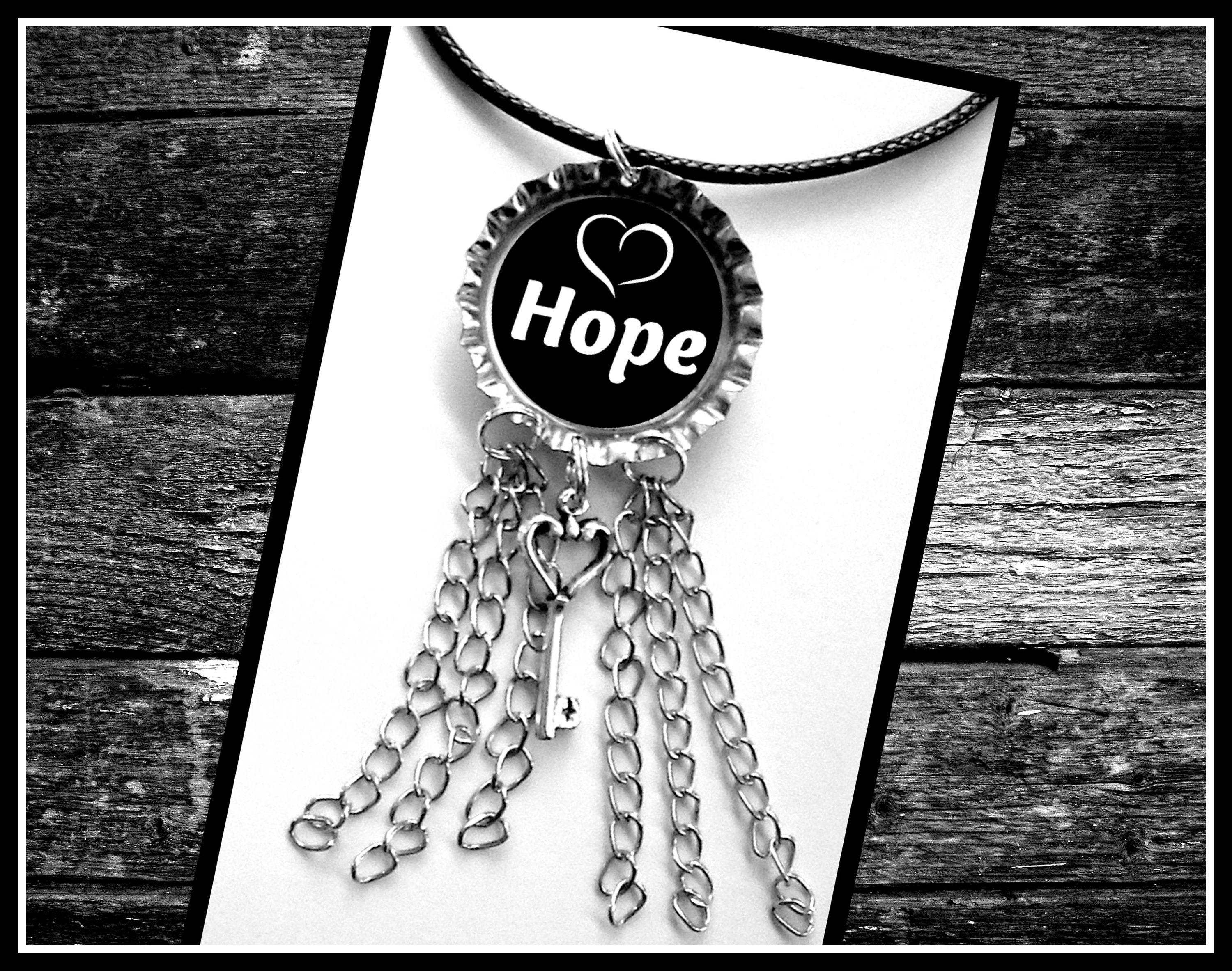 Key Charm Jewelry Inspirational Quote Message Hope Pendant Etsy