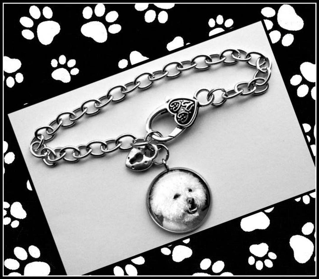 Pet Dog Loss Memorial Custom Photo Charm Stainless Steel Bracelet Dog ...