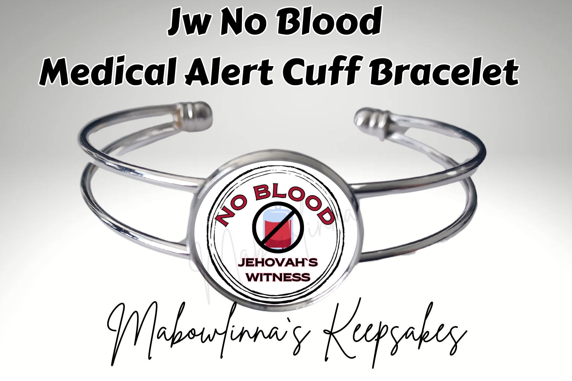 Medical Alert No Blood Bracelet No Blood Bracelets