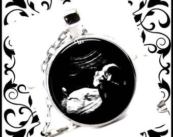 Baby Sonogram Ultrasound Photo Charmed Pendant Necklace  Maternity Keepsake Baby  Shower Gift