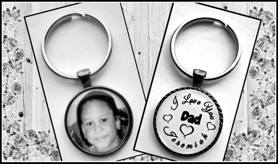 Personalized Dad I Love You Message Quote With Picture Sided Keychain,  Gift From Son Or Daughter Photo Keychain Gift For Dad, Mom