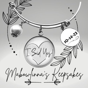 I Said Yes  Engagement Charm Bracelet  With Date Gift For Girlfriend Proposal Bracelet, Gift For Future Daughter In Law,  Future Mrs