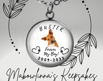Personalized Pet Dog Photo Memorial Necklace With Name And Dates  Condolence Sympathy Gift For Dog Mom Pet Memorial Jewelry
