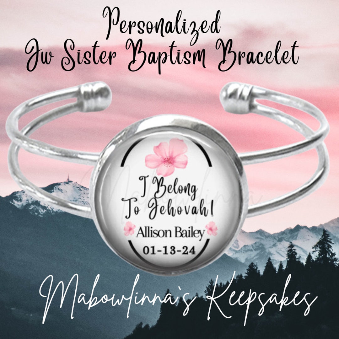 Personalized Jw Sister Baptism Gift Cuff Bracelet i Belong to Jehovah