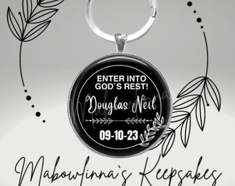 Jw  2023 Assembly Gifts "Enter Into Gods Rest" Keychain With Name And Baptism Date Baptism Gift For Jw Brothers & Sister