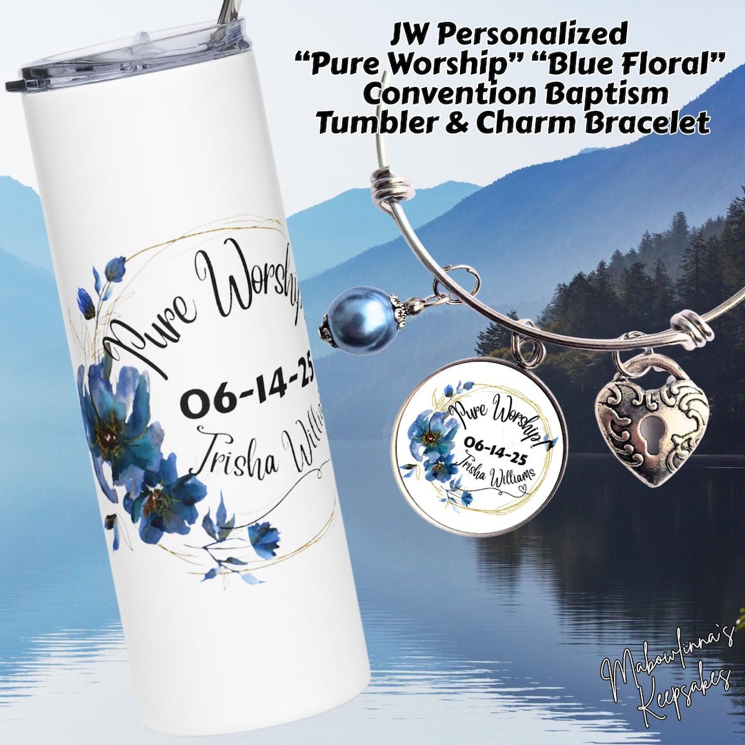 Personalized JW 2025 Pure Worship Convention Gifts – Blue Floral