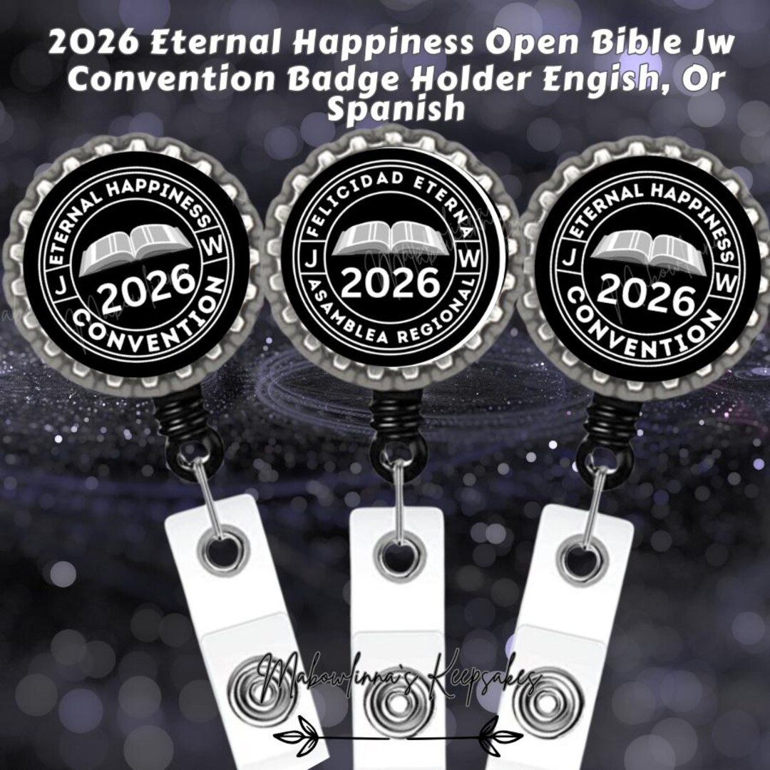 JW 2026 大会バッジホルダー – 「永遠の幸福」バッジリール – シングル