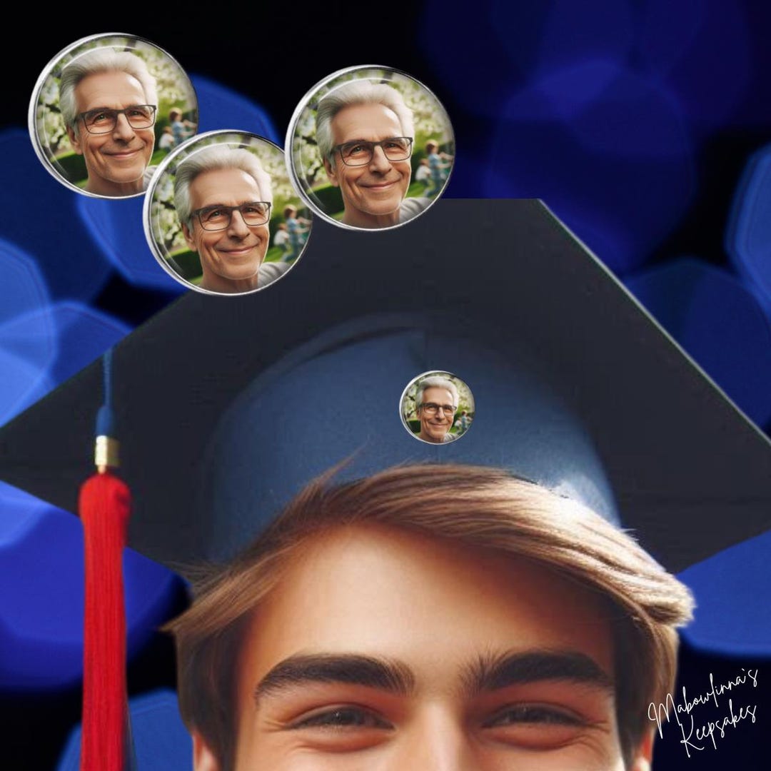 Graduation Memorial Photo Pin – in Loving Memory of Dad – Cap & Gown ...