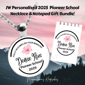 Personalized 2025 JW Pioneer School Necklace & Notepad Gift Set – A Perfect Keepsake for Pioneer Gift Bags!