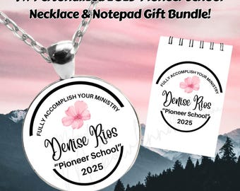 Personalized 2025 JW Pioneer School Necklace & Notepad Gift Set – A Perfect Keepsake for Pioneer Gift Bags!