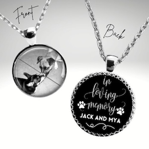 In Loving Memory Of Pet Memorial Dog, Cat Photo Keepsake Necklace Pendant Grieving Condolence Gift