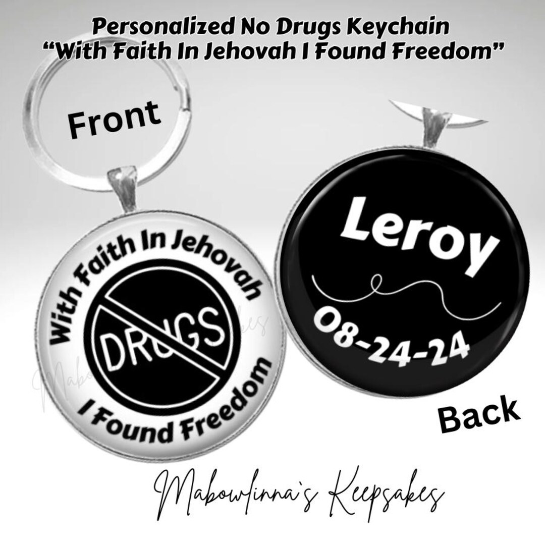 Personalized No Drugs Keychain Celebrate a Drug-free Life, With Faith ...