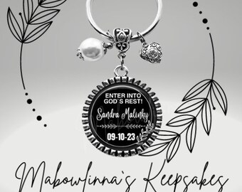 Jw Sister 2023 Assembly Gifts "Enter Into Gods Rest" Charmed Keychain With Name And Baptism Date Baptism Gift For New Sister