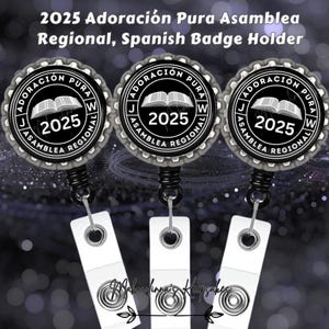 CLEARANCE! JW 2025 Spanish Convention Badge Holder Adoración Pura Asamblea  &quot;Pure Worship&quot; Convention Badge Reel Single Or 3Pc Bundle