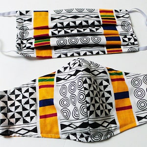 African Kente ribbon stripes of red, black, green and yellow printed on  7/8 white grosgrain, 10 yards