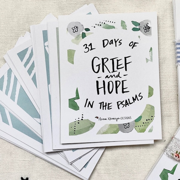 31 Days of Grief and Hope in the Psalms Scripture Card set, Encouragement in Grief, Gifts for Grief, Bible verse Cards, Loss of  a loved one