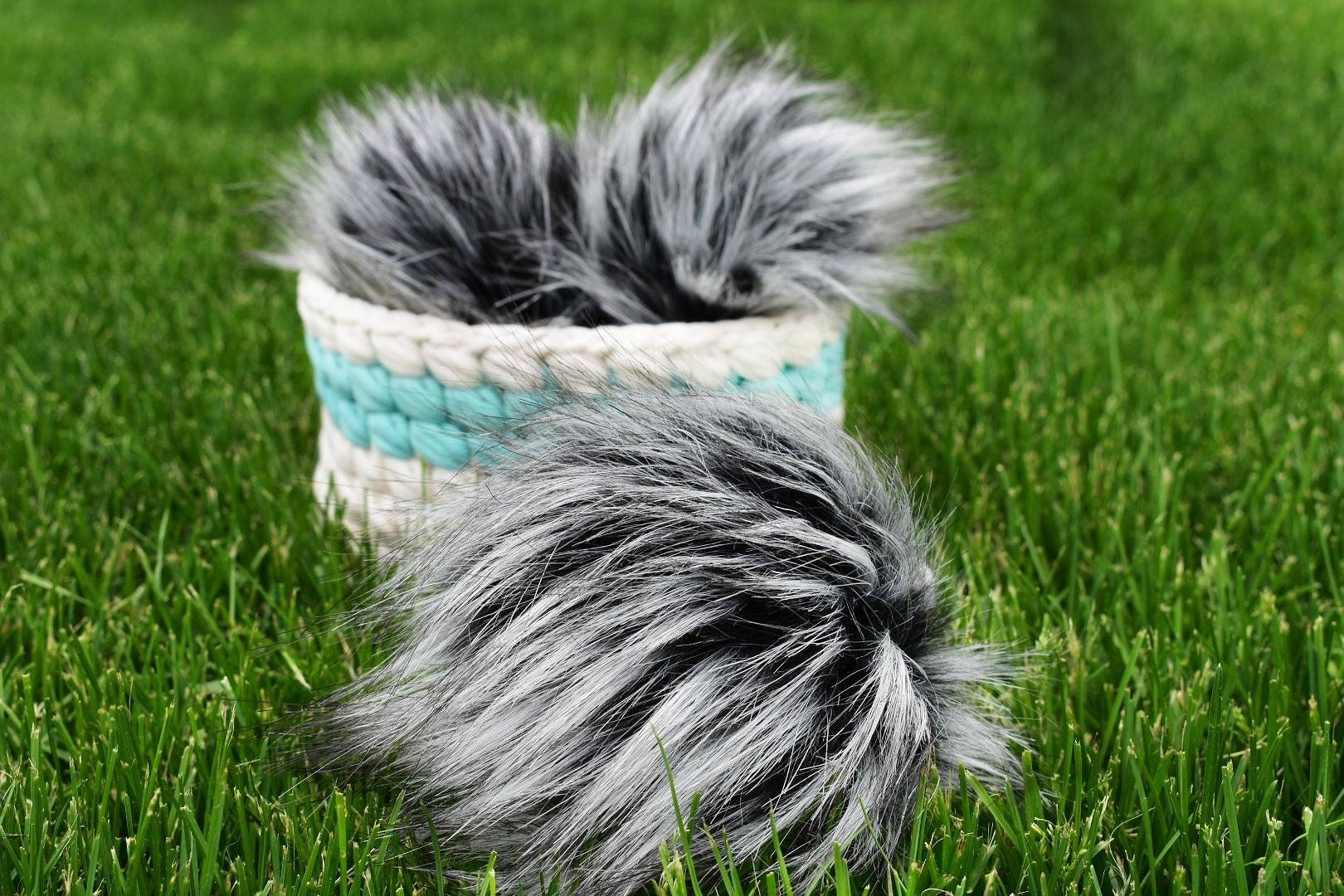 etsy pom pom fur Faux Pom Pom Black Pom for and Fur Fur Pom White Faux Pom