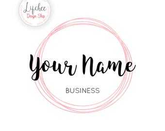 pre made rose gold foil circle logo design template rose etsy