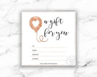 printable rose gold gift certificate template editable etsy