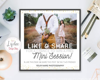 rose gold social media giveaway 5x5 square contest flyer etsy