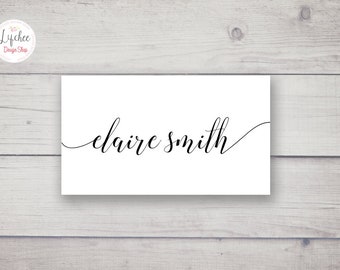 Printable Wedding Name Card Template | Calligraphy Script Lettering Wedding Place card Template | Photoshop template PSD INSTANT DOWNLOAD