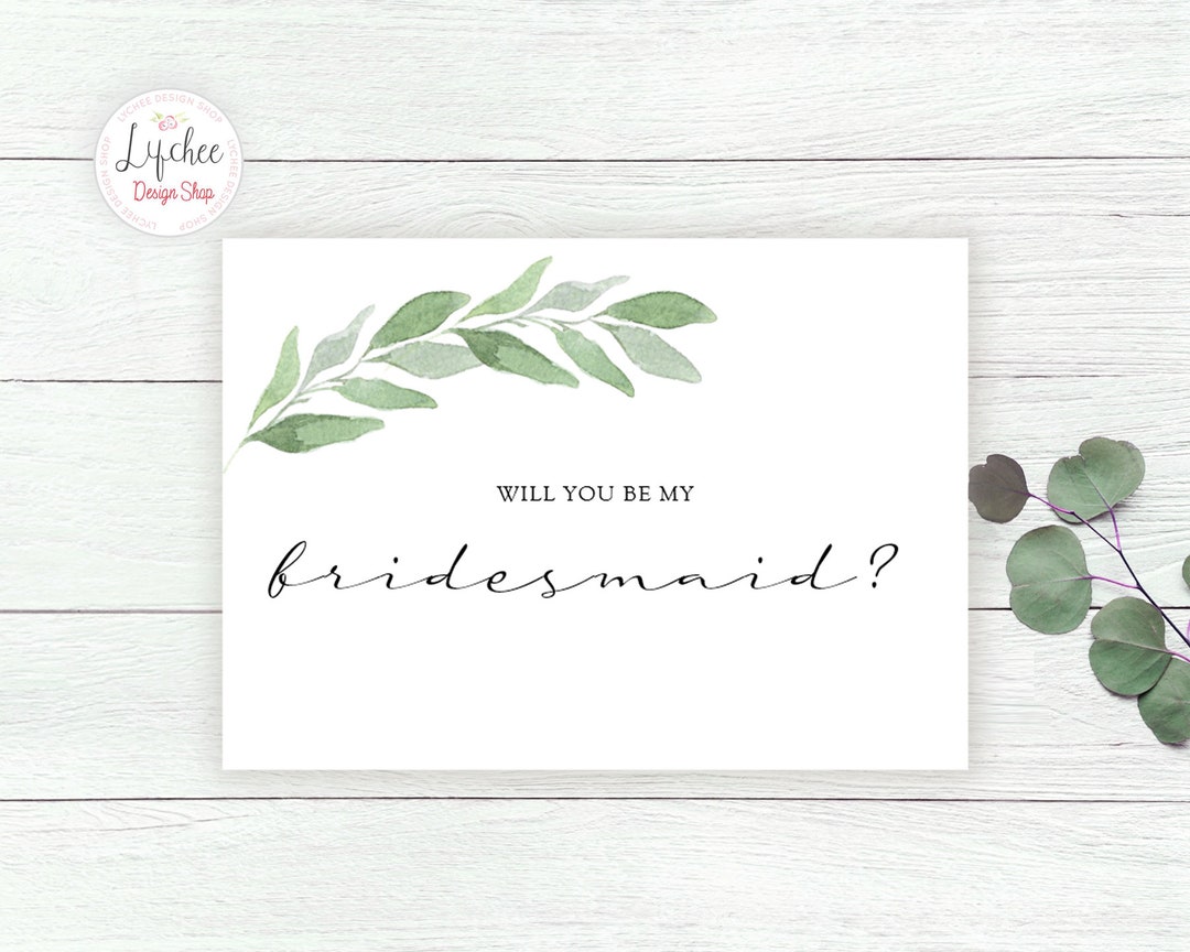 Printable Will You Be My Bridesmaid Card Digital Template | Maid of ...