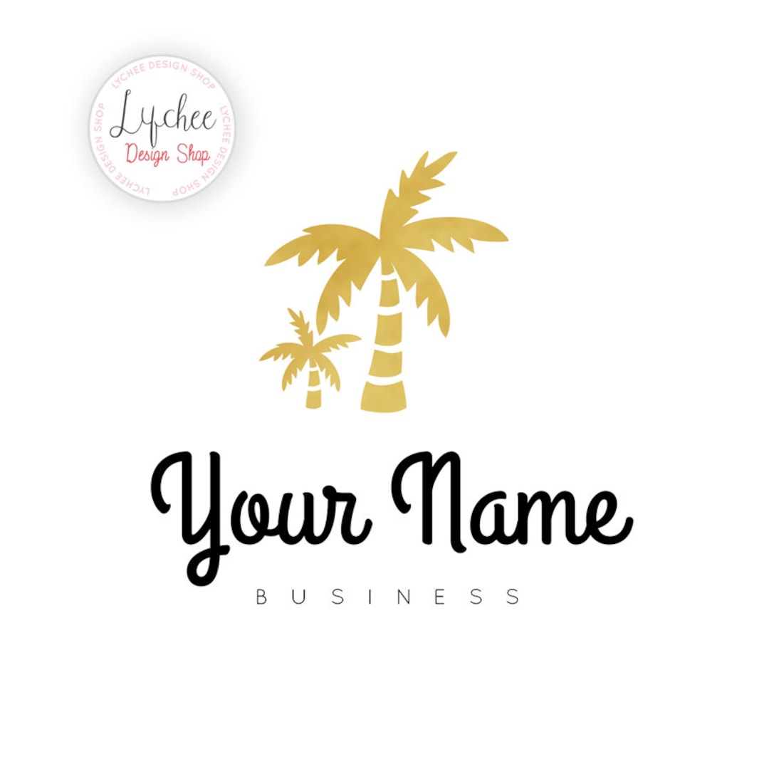 Pre-made Gold Foil Palm Tree Logo Design Template | Gold Overlay ...