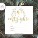 Printable Christmas Watercolor Wreath Gold Foil Gift Certificate ...