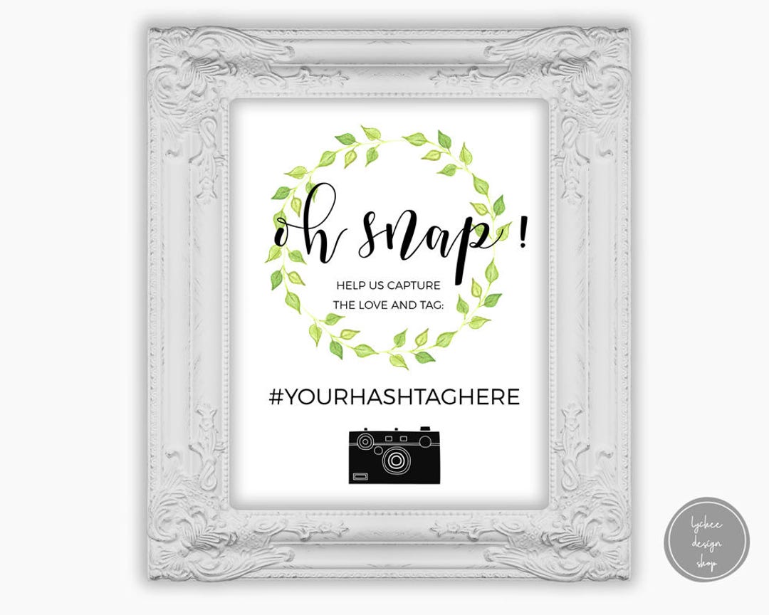 Printable Hashtag Wedding Sign 8x10 Editable Social Media Wedding ...