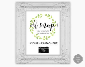 Printable Hashtag Wedding Sign 8x10 | Editable Social Media Wedding Poster DIY | Premade Photoshop Template PSD | Instant Download