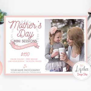 Muttertag Mini Sitzung Digitale Vorlage 7x5 Karte | Mama und ich Mini Instagram Sitzung Buchung Ad Photoshop Vorlage PSD INSTANT DOWNLOAD